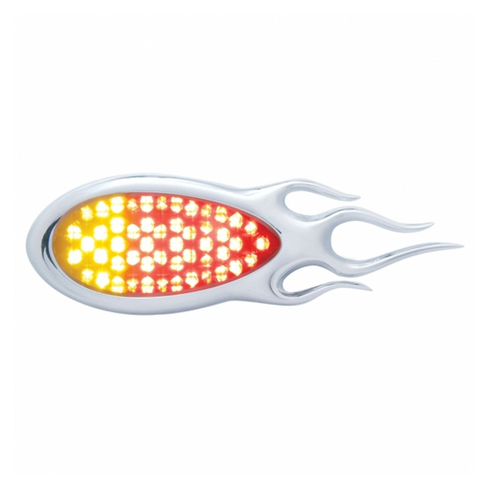 51 Amber, Red LEDs Duo Auxiliary Utility Clear Lens w/ Inferno Bezel