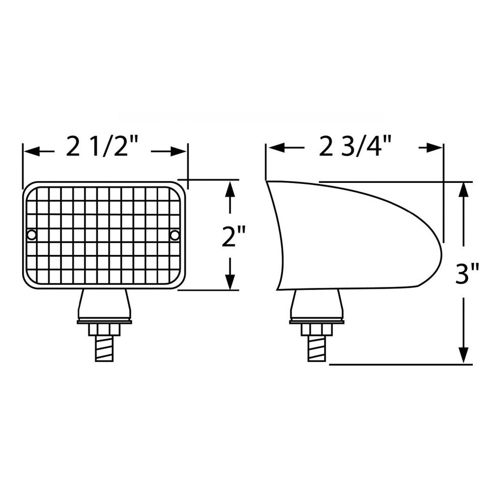 Red Large Rectangular Rod Incandescent Light