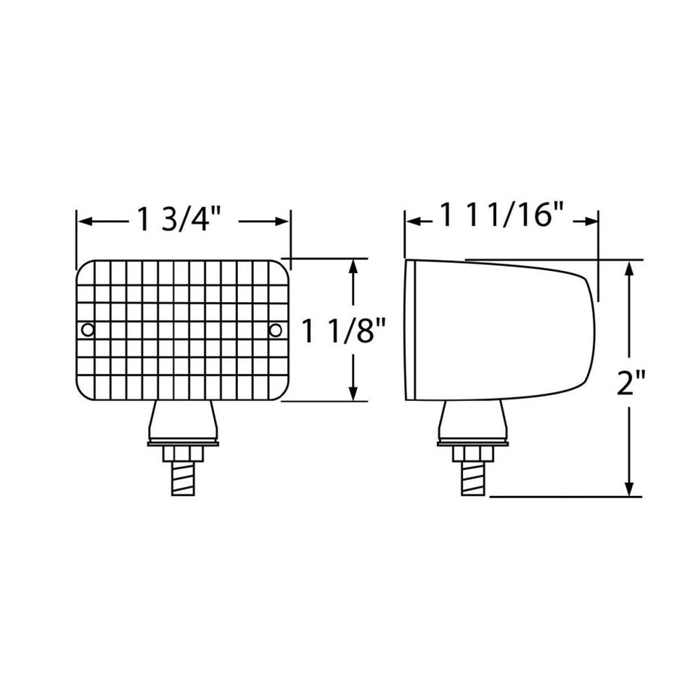 Small Rectangular Rod Incandescent Amber Light