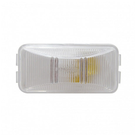 2-1/2" Rectangular utility incandescent clear lens, close-up