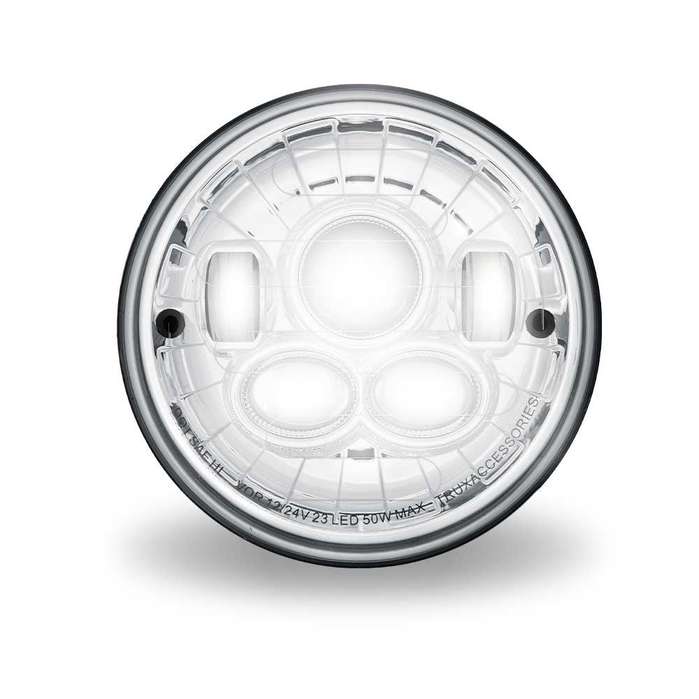 7" Heated LED Projector Headlight with Optional Blue Backlight
