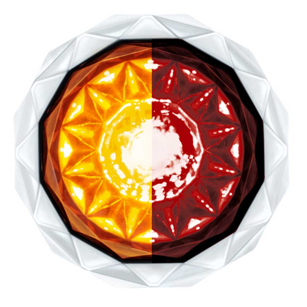1-1/8" Double Fury 4 LED Crystal Watermelon Clear Lens