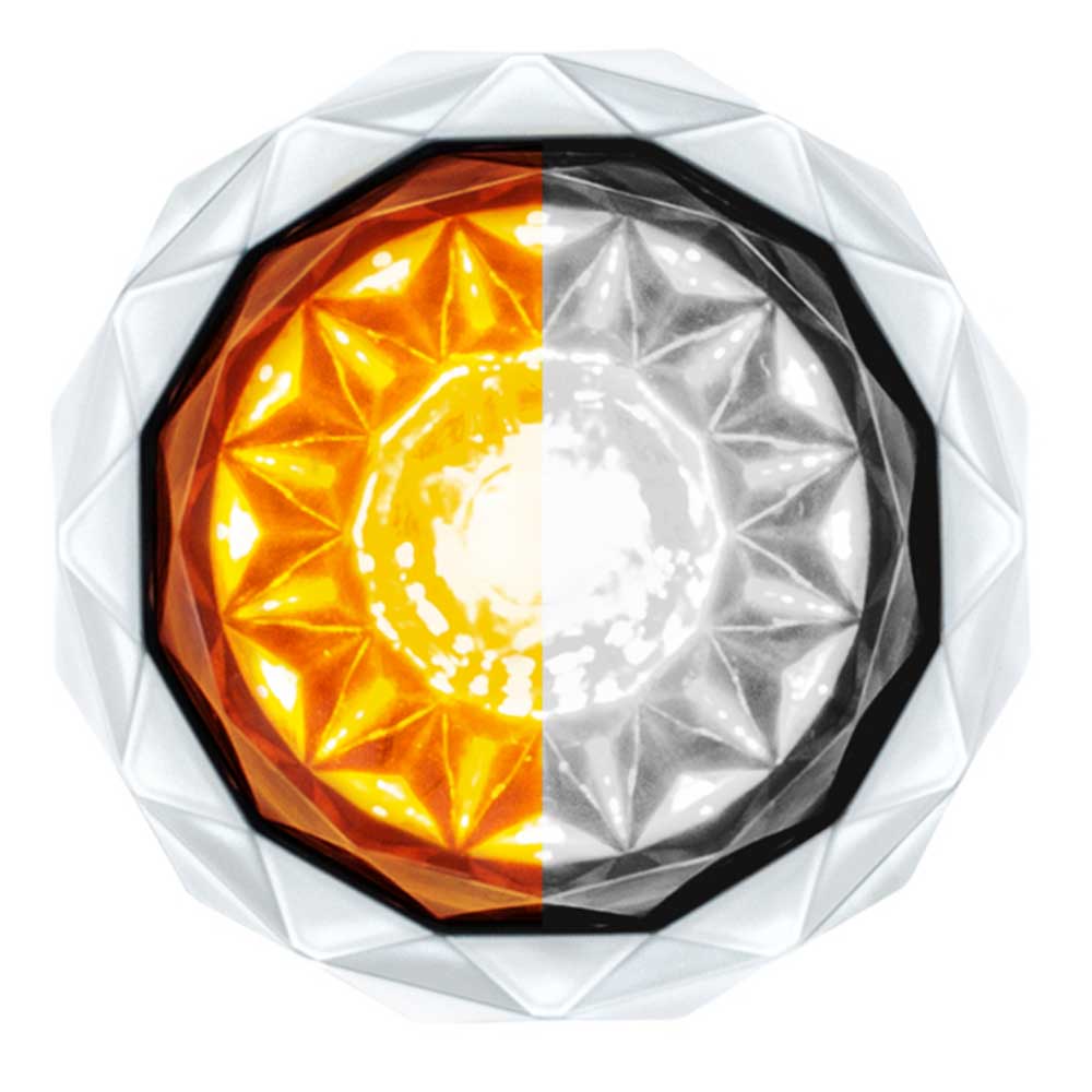 1-1/8" Double Fury 4 LED Crystal Watermelon Clear Lens