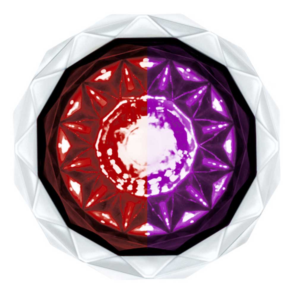 1-1/8" Double Fury 4 LED Crystal Watermelon Clear Lens