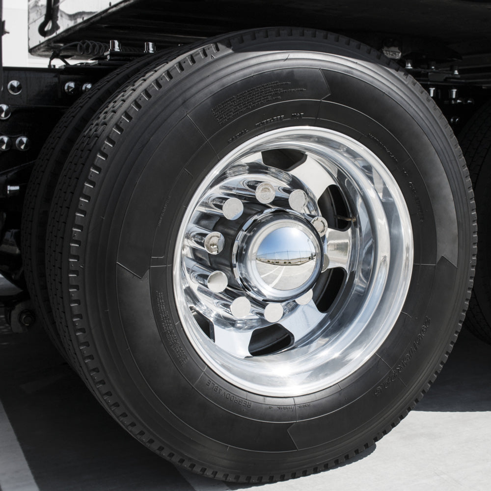 33mm x 3-1/2" Chrome Plastic Cylinder Nut Covers - Push-On