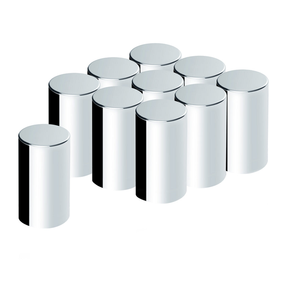 33mm x 3-1/2" Chrome Plastic Cylinder Nut Covers - Push-On