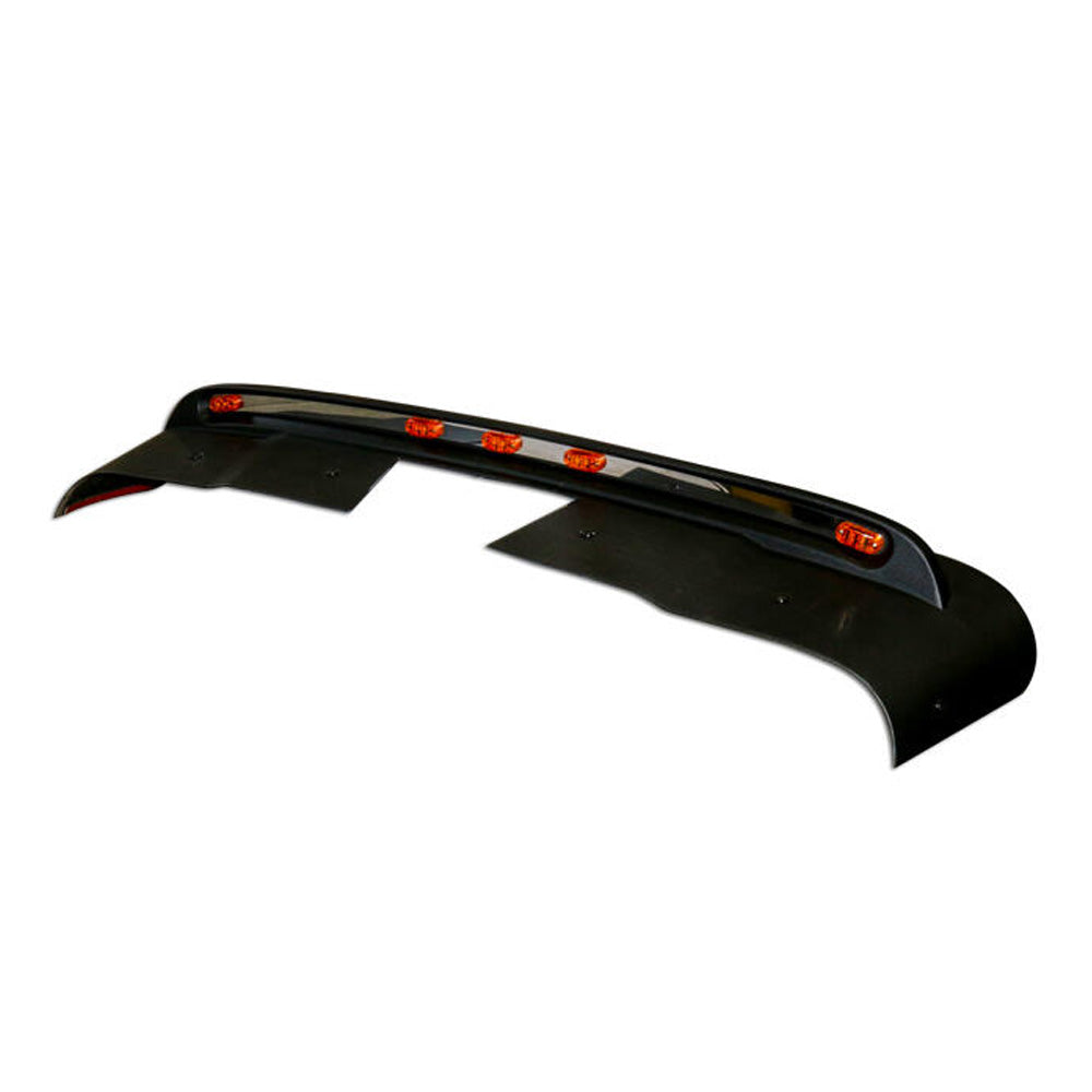 Freightliner Cascadia 2007 - 2018 Black Dura Flex Hood Shield with Amber LED Lights