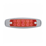 6" Red 10 LED Reflector Rectangular Light with Stainless Bezel