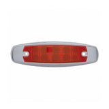 6" Red 10 LED Reflector Rectangular Light with Stainless Bezel