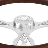 18" Chrome Flame Steering Wheel with Horn Bezel & Button