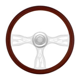18" Chrome Flame Steering Wheel with Horn Bezel & Button