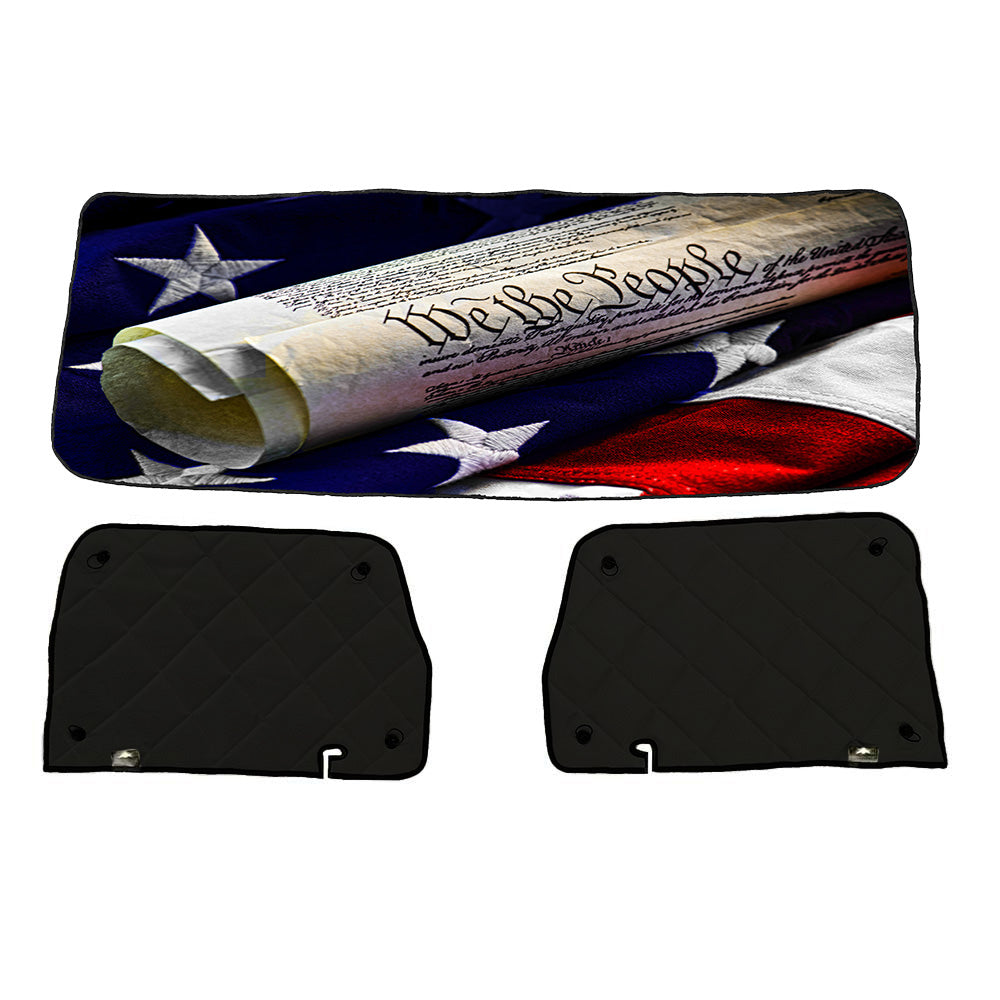 Peterbilt ZenEclipse Blackout Window Covers with We The People Flag