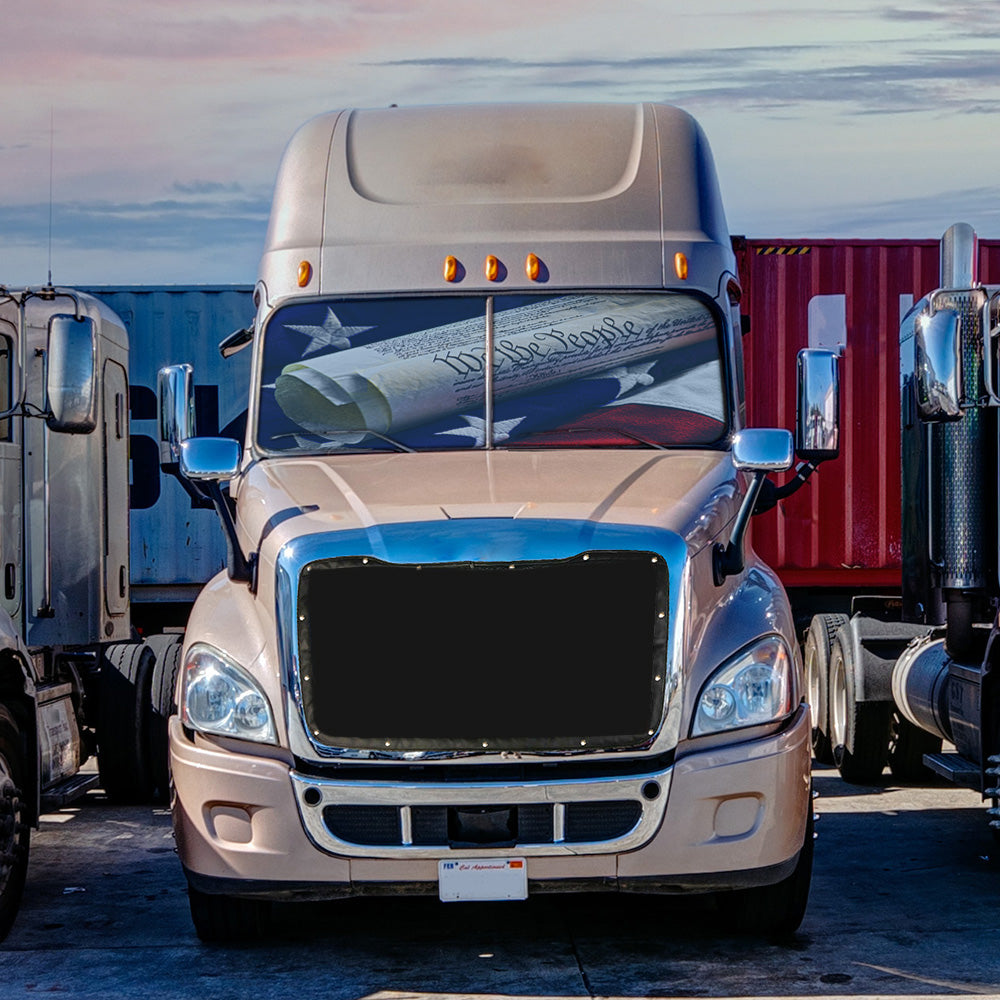 Kenworth ZenEclipse Blackout Window Covers with We The People Flag