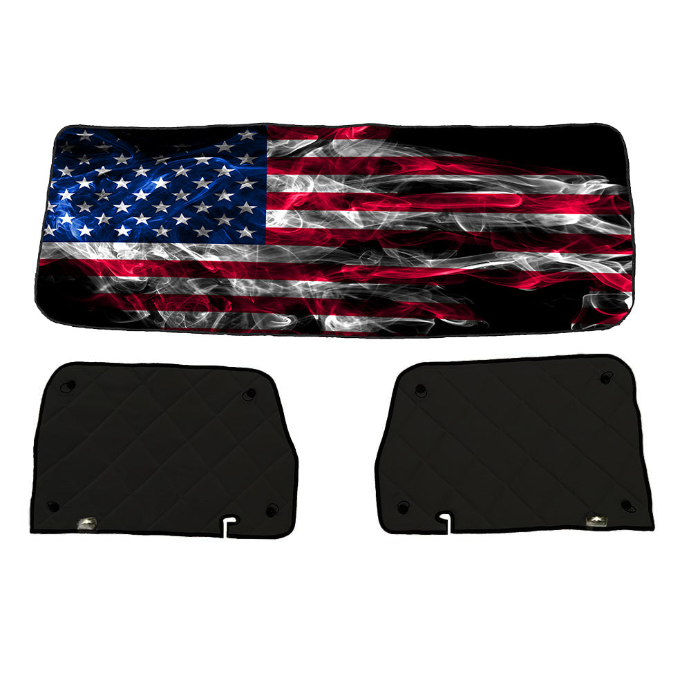 Peterbilt ZenEclipse Blackout Window Covers with Smokey Flag