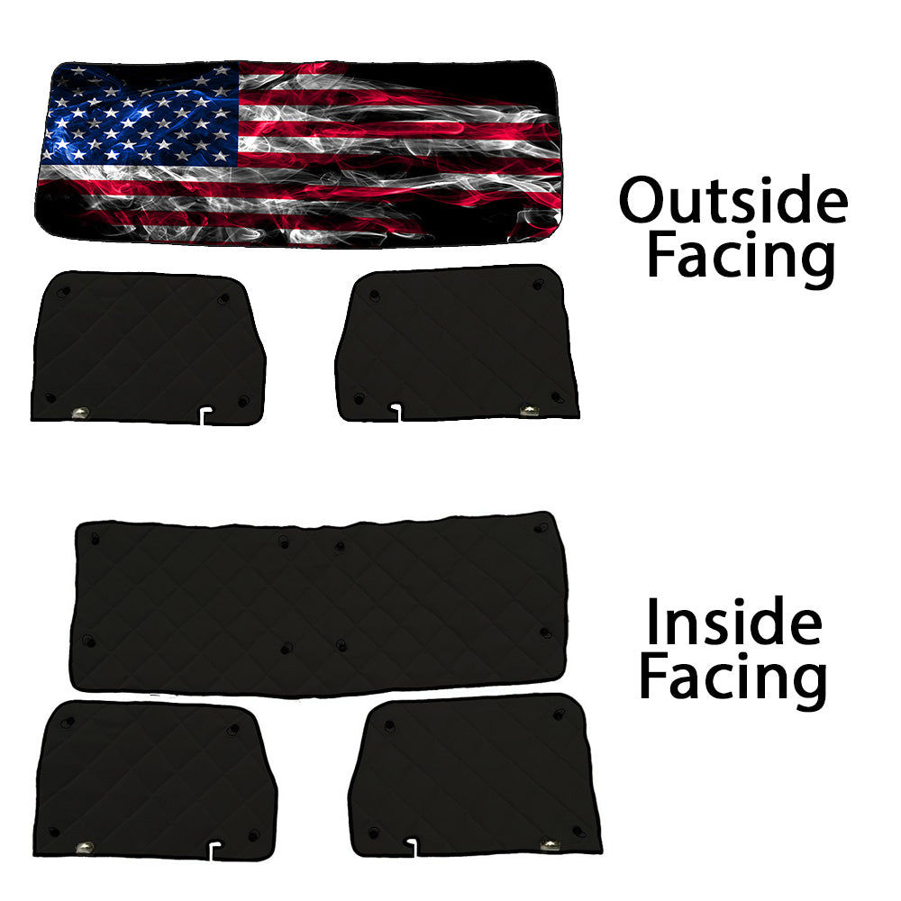 Peterbilt ZenEclipse Blackout Window Covers with Smokey Flag