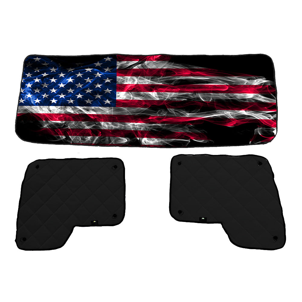 Kenworth ZenEclipse Blackout Window Covers with Smokey Flag