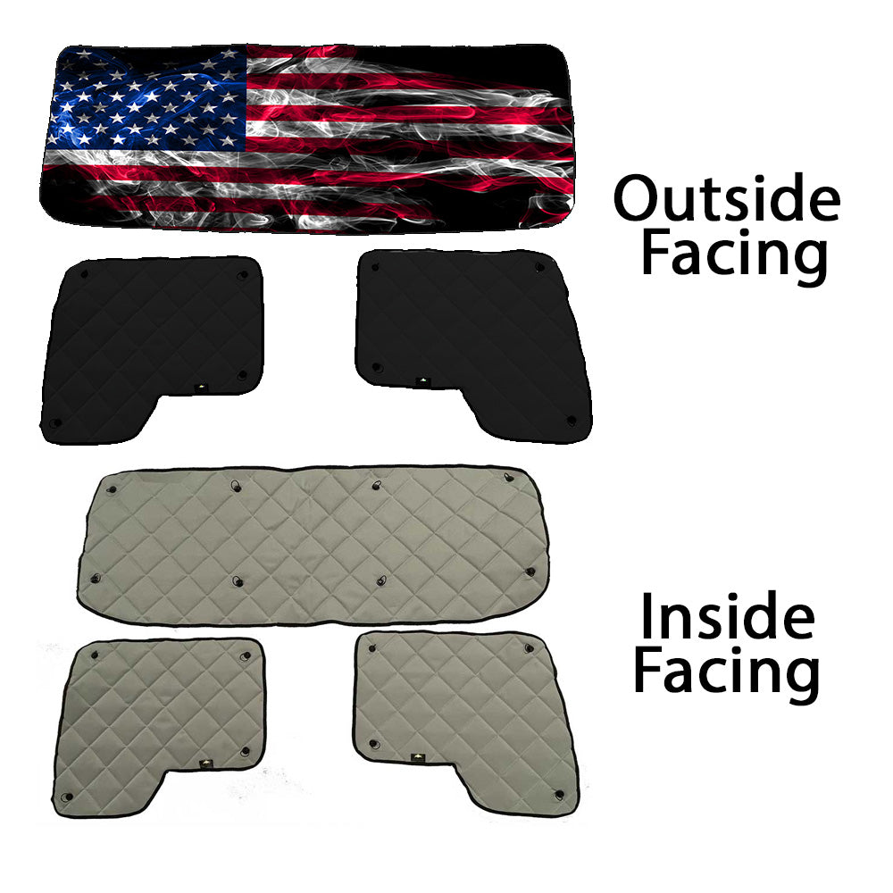 Kenworth ZenEclipse Blackout Window Covers with Smokey Flag