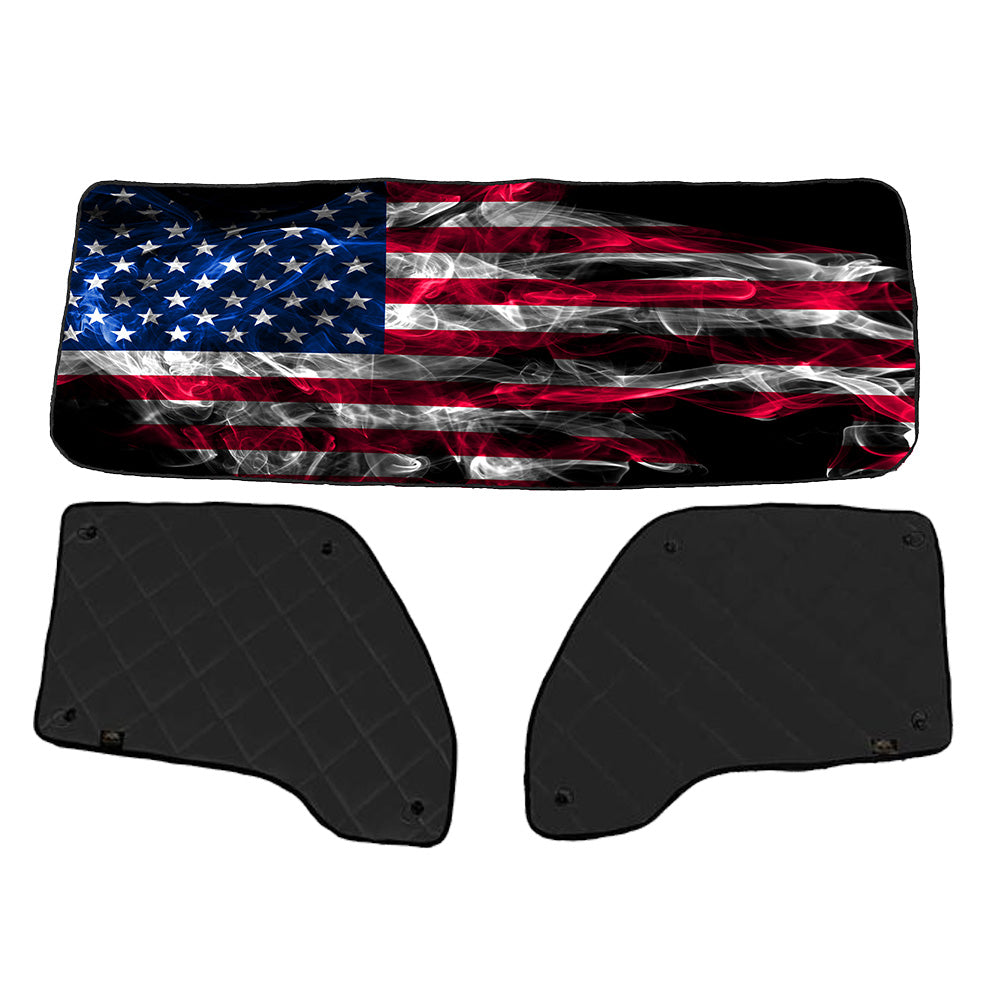 Kenworth ZenEclipse Blackout Window Covers with Smokey Flag