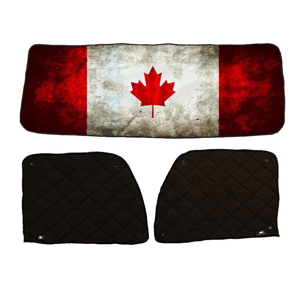 Peterbilt ZenEclipse Blackout Window Covers with Canada Flag