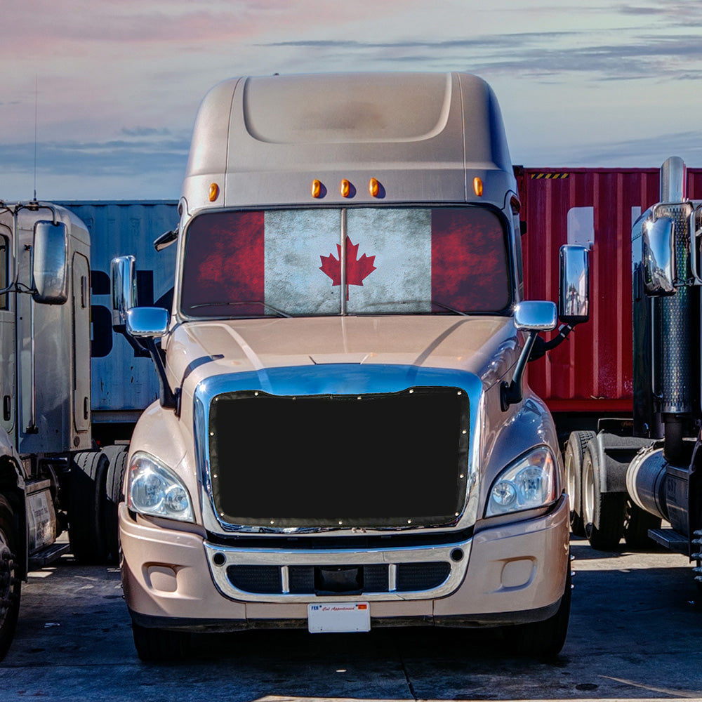Kenworth ZenEclipse Blackout Window Covers with Canada Flag