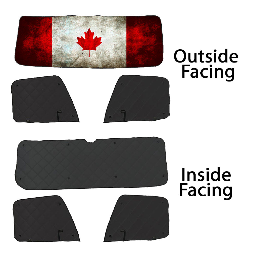 Freightliner ZenEclipse Blackout Window Covers with Canada Flag