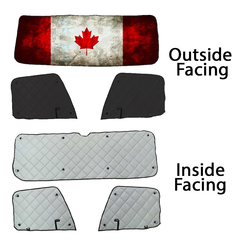 Freightliner ZenEclipse Blackout Window Covers with Canada Flag