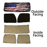 Peterbilt ZenEclipse Blackout Window Covers with Old Glory Flag, Tan Inside