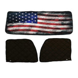 Peterbilt ZenEclipse Blackout Window Covers with Old Glory Flag, Black Inside