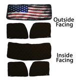Peterbilt ZenEclipse Blackout Window Covers with Old Glory Flag, Black Inside