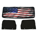 Peterbilt ZenEclipse Blackout Window Covers with Old Glory Flag, Tan Inside