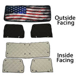 Peterbilt ZenEclipse Blackout Window Covers with Old Glory Flag, Gray Inside