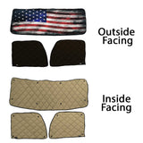 Peterbilt ZenEclipse Blackout Window Covers with Old Glory Flag, Tan Inside