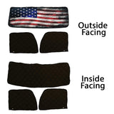 Peterbilt ZenEclipse Blackout Window Covers with Old Glory Flag, Black Inside