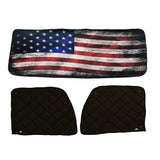 Peterbilt ZenEclipse Blackout Window Covers with Old Glory Flag, Tan Inside