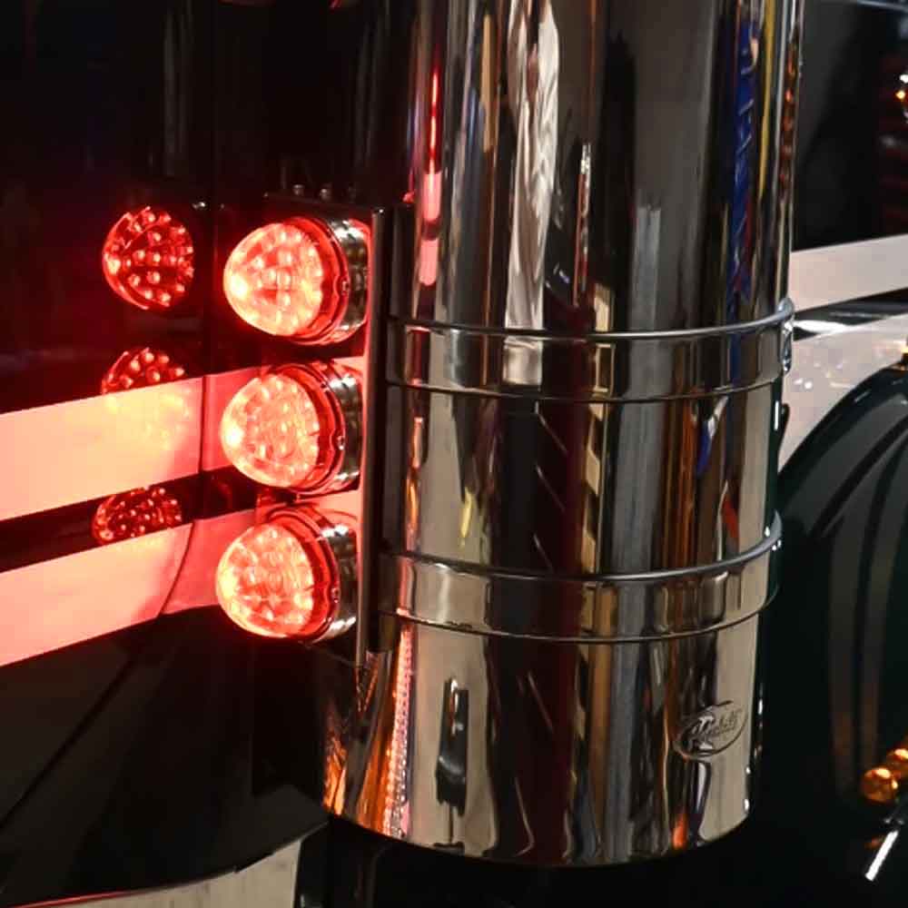 Peterbilt 589 Short Watermelon Rear Air Cleaner Light Bar
