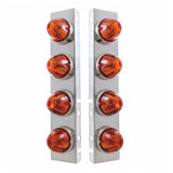 Front Air Cleaner Bracket with 8 Glass Watermelon Lights and SS Bezels For Peterbilt
