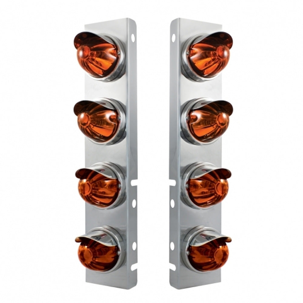 Front Air Cleaner Bracket with 8 Glass Watermelon Lights and Visors for PB