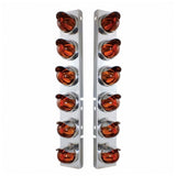 Peterbilt 26" SS Front Air Cleaner Amber Watermelon Lens, SS Visors