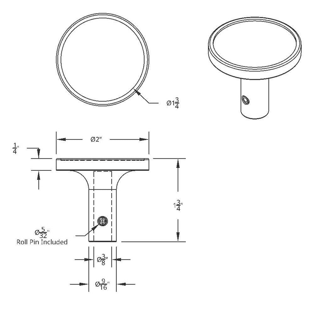 Aluminum Pin Mount Long Air Valve Knob