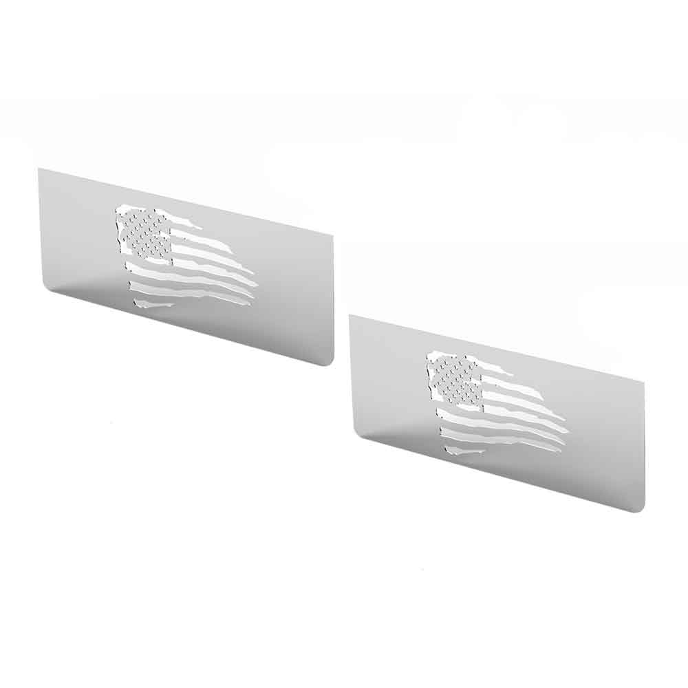 8" x 24" American Distressed Flag Stainless Steel Mud Flap Weights