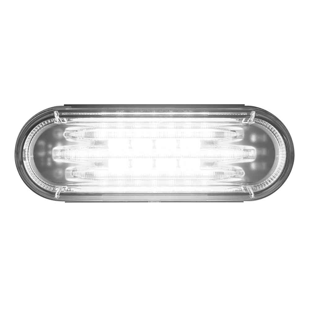 6" White 42 LED Saber Oval Light with Clear Lens