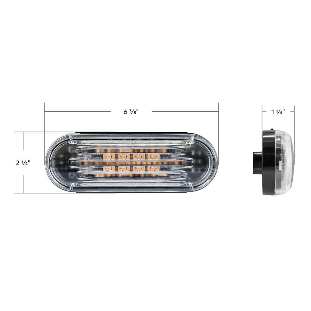 6" White 42 LED Saber Oval Light with Clear Lens