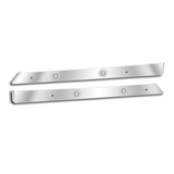 Western Star 304 Stainless Steel Cab/Cowl Trim Panels With Two 3/4" Amber Clear lights