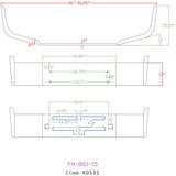 Kenworth T600 13-Inch Set Back Chrome Bumper