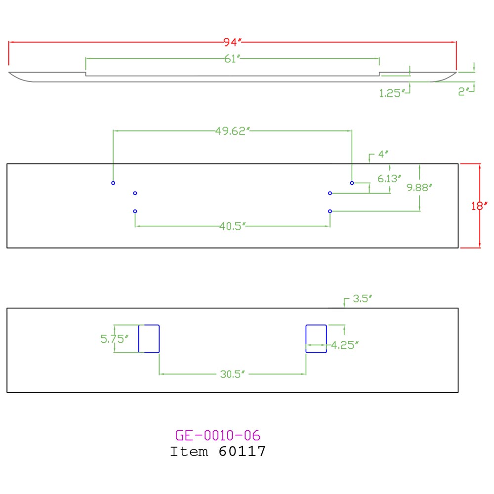 18" Texas Square Chrome Bumper for Mack ValueLiner