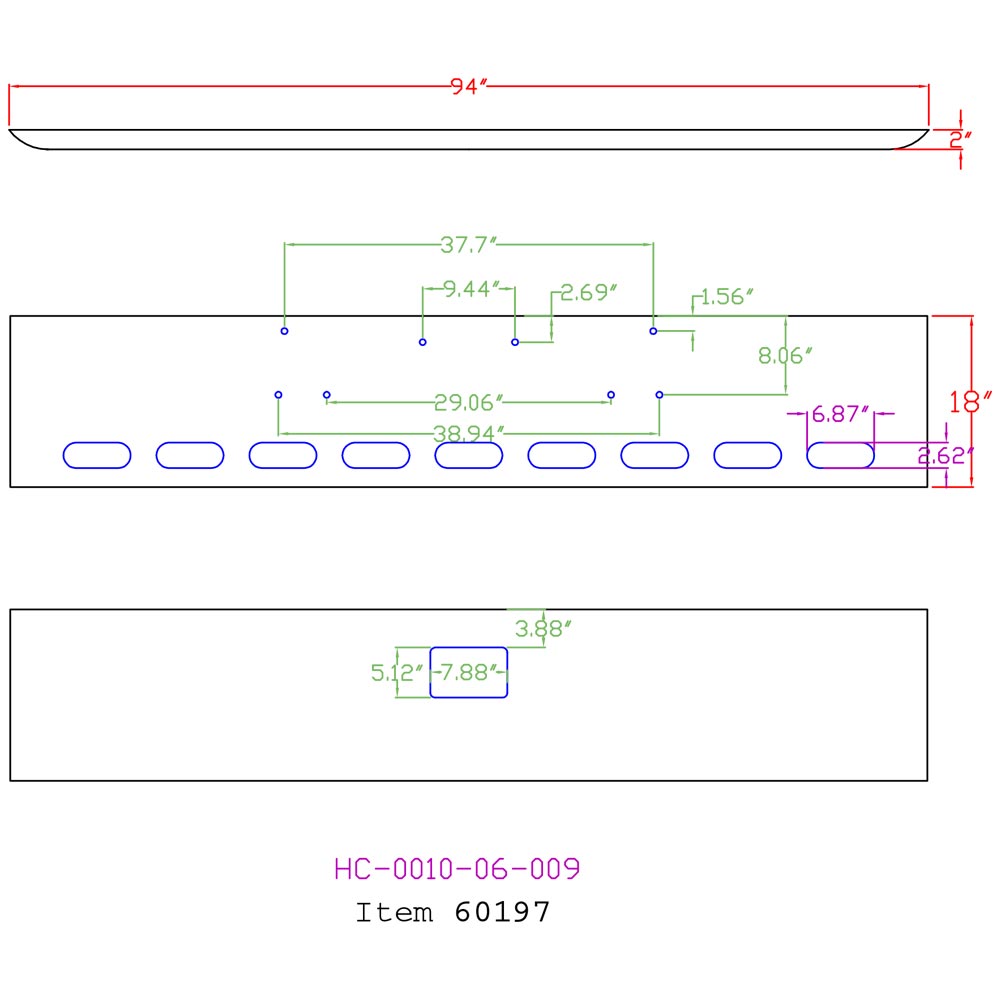 Peterbilt 378, 379 18" Texas Square Chrome Bumper