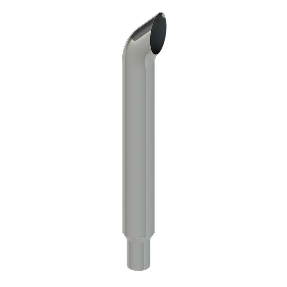 6"-5"D x 60"L West Coast Curve Chrome One-Piece Stack with Extended Tapered End
