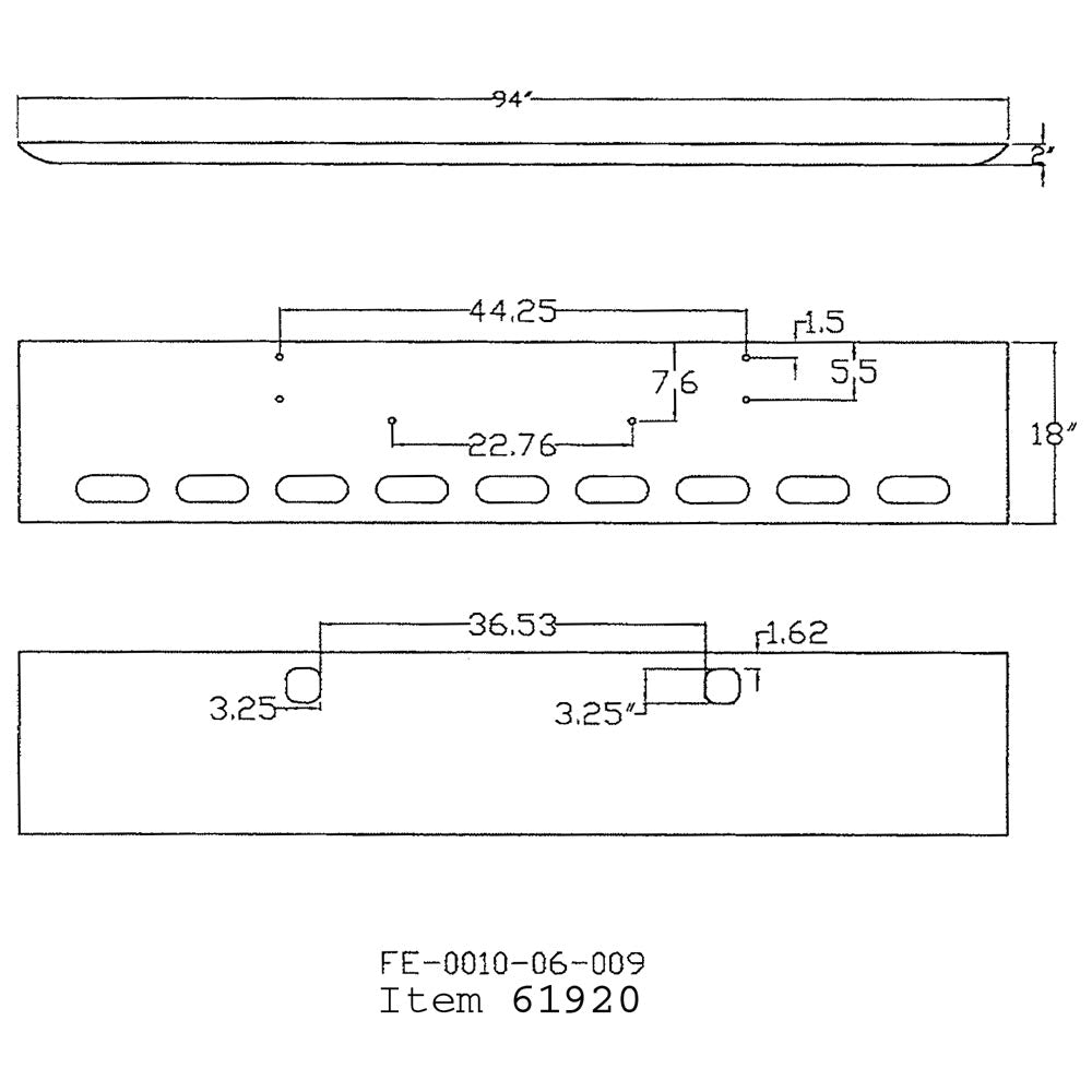 Kenworth W900L 18-Inch Texas Square Chrome Bumper