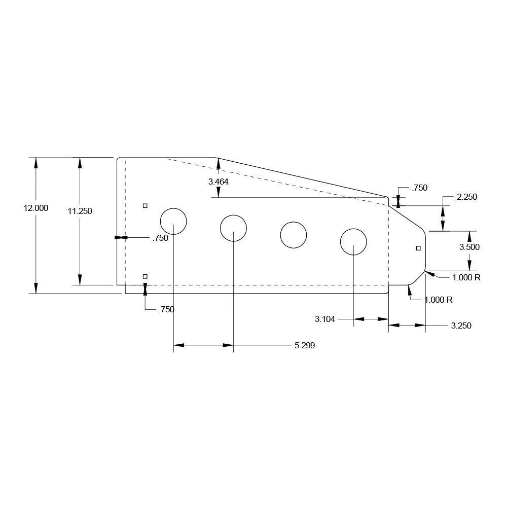 Peterbilt 379 Cowl Extension with 2" Light Cutouts
