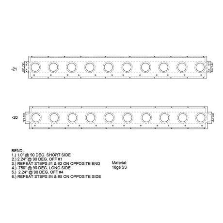 One-piece rear light bar with 10 inc. lights (variant 2), close-up